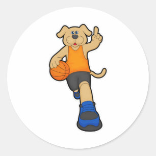 Adesivo Cachorro como jogador de basquetebol