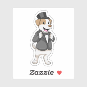 Adesivo Cachorro como Noivo com Laço