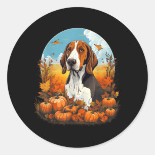 Adesivo Cachorro Coonhound Walker de Árvore de Abóbora Hal