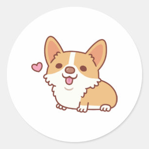 Adesivo Cachorro Corgi Sorridente
