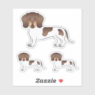 Adesivo Cachorro Cute de Pelo Curto Chocolate e Tan Dachsh