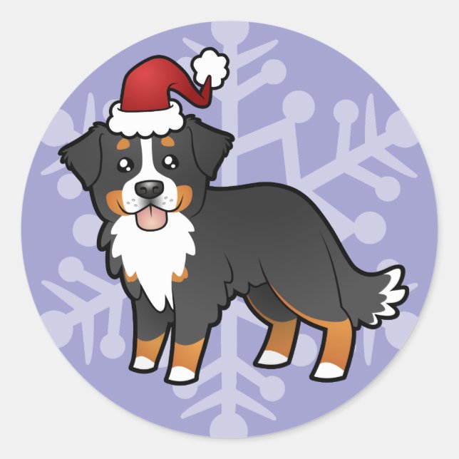 Adesivo Cachorro da Montanha Bernese de Natal (Frente)