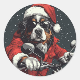 Adesivo Cachorro da Montanha Bernese de Natal