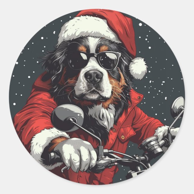 Adesivo Cachorro da Montanha Bernese de Natal (Frente)