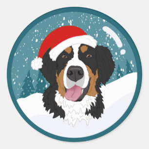 Adesivo Cachorro da Montanha Bernese de Natal