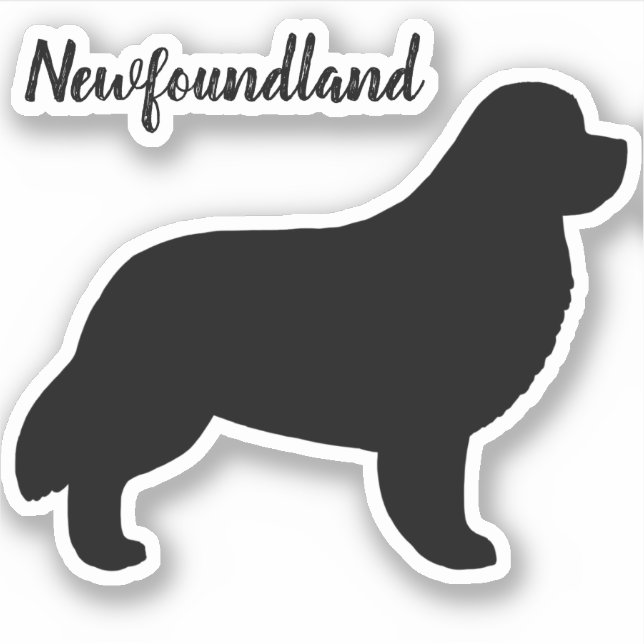 Adesivo Cachorro da Terra Nova Silhouette Newf Vinyl Stick (Frente)