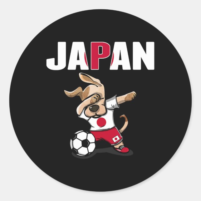 Adesivo Cachorro Dabbing Japão Torcedores de Futebol Camis (Frente)
