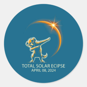 Adesivo Cachorro Dabbing Óculos de sol Eclipse Solar Total