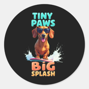 Adesivo Cachorro Dachshund Legal Surfando Para Homens Mulh
