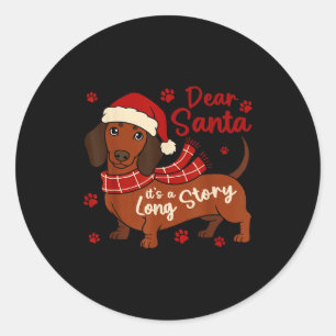 Adesivo Cachorro Dachshund Querido Papai Noel É Uma Longa