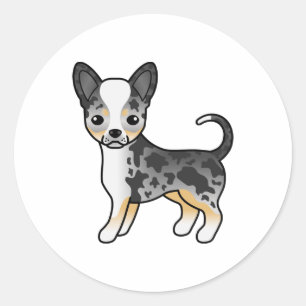 Adesivo Cachorro de Cartoon Casaco Chihuahua Cachorro Azul