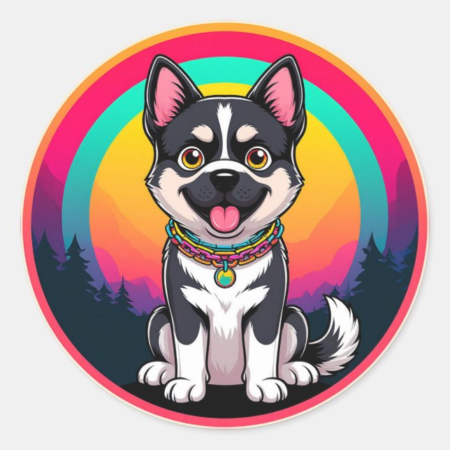 Adesivo Cachorro de Cartoon Reproduzido (Frente)