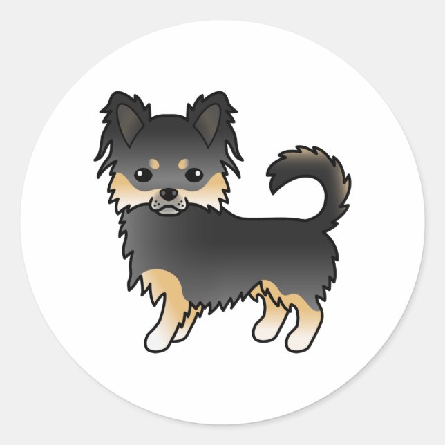 Adesivo Cachorro De Cartoons, Casaco Chihuahua, Negro E Lo (Frente)