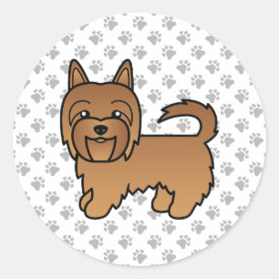 Adesivo Cachorro de Cartoons Terrier Cute Vermelho Austral