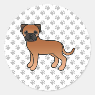 Adesivo Cachorro de Cartoons Vermelho Bullmastiff