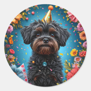 Adesivo Cachorro de Celebração Presente de Aniversário par
