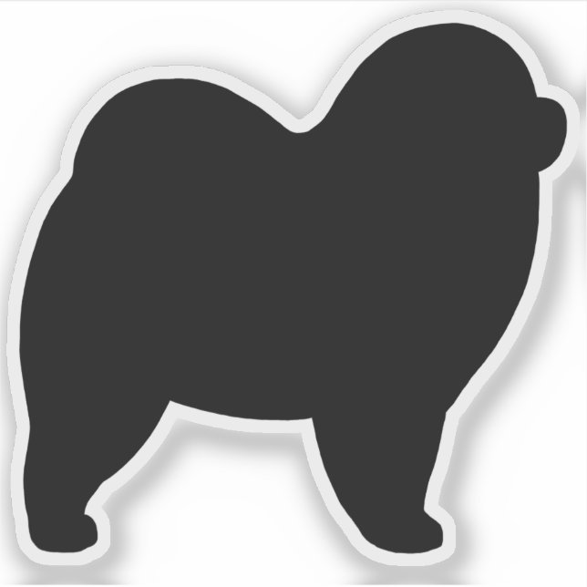 Adesivo Cachorro de Chow Silhout Vinyl Sticker (Frente)