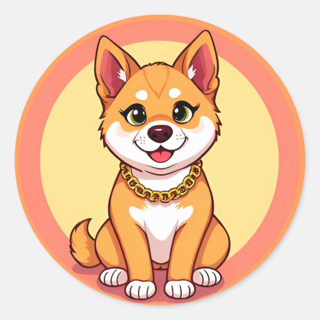 Adesivo Cachorro de Desenho Adorável (Frente)