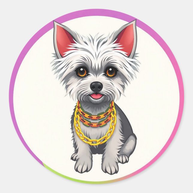 Adesivo Cachorro de Desenho Adorável (Frente)