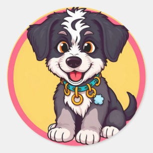 Adesivo Cachorro de Desenho Animado Adorável