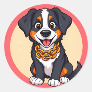 Adesivo Cachorro de Desenho Animado Adorável