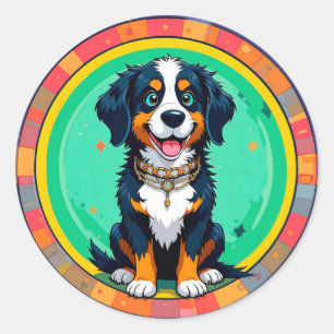 Adesivo Cachorro de Desenho Animado Alegre