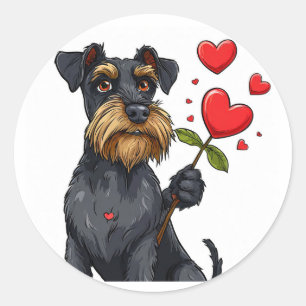 Adesivo Cachorro de Desenho Animado com Flor de Coração 🐾