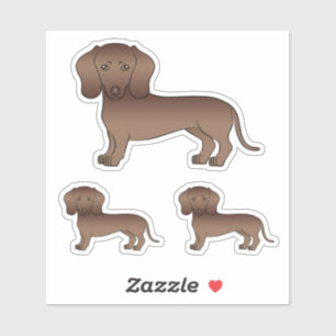 Adesivo Cachorro De Desenho Animado Dachshund Marrom Choco