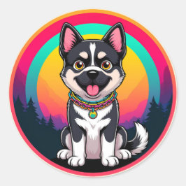 Adesivo Cachorro de Desenho Animado Divertido