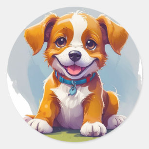 Adesivo Cachorro de desenho animado fofo