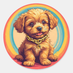 Adesivo Cachorro de desenho animado fofo