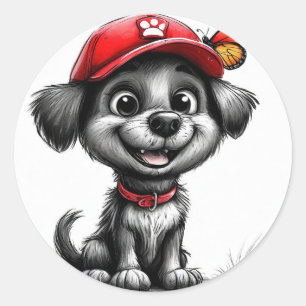 Adesivo Cachorro de desenho animado fofo