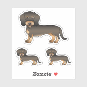 Adesivo Cachorro De Desenho Animado Fofo Dachshund Pelo De