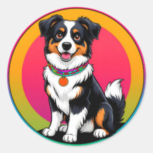 Adesivo Cachorro de desenho animado Pastor Australiano Fof