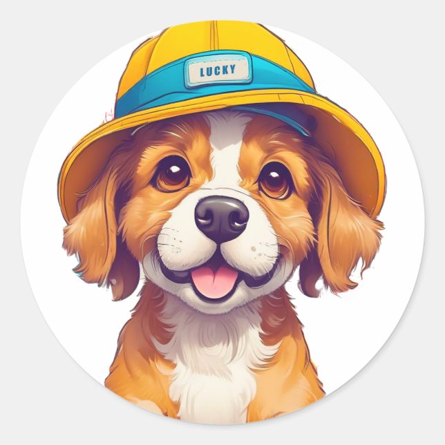 Adesivo Cachorro de desenho fofo (Frente)