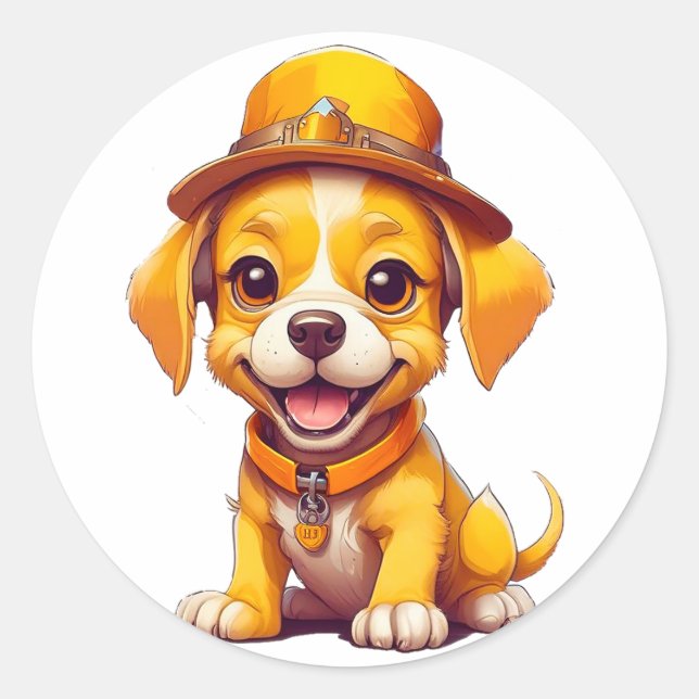 Adesivo Cachorro de desenho fofo (Frente)