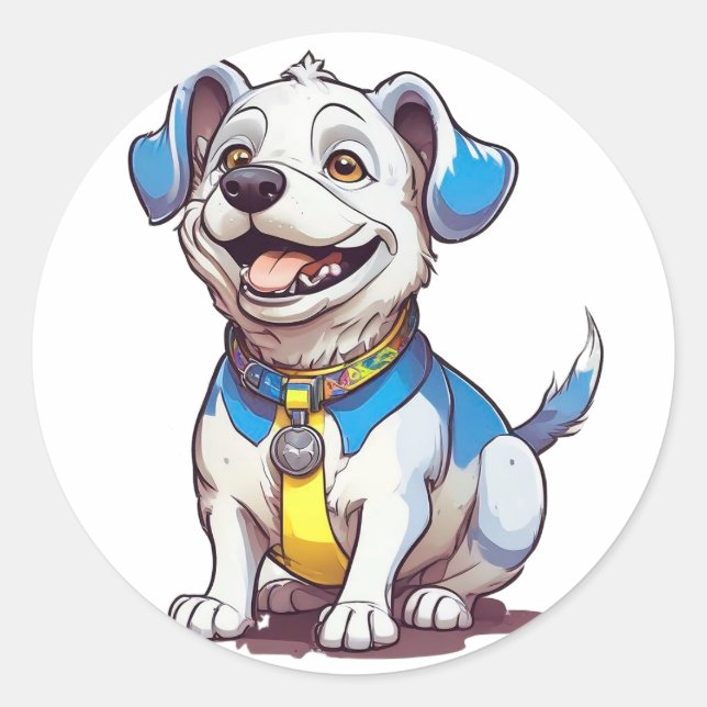 Adesivo Cachorro de desenho fofo (Frente)