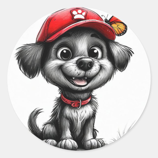 Adesivo Cachorro de desenho fofo (Frente)