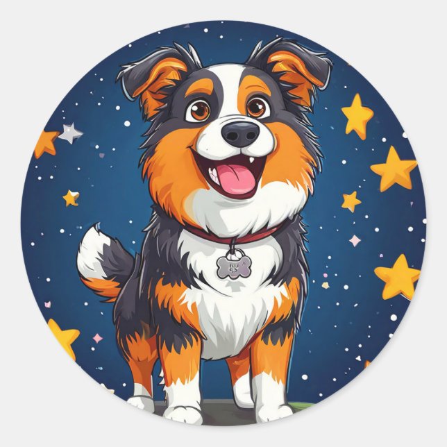 Adesivo Cachorro de desenho fofo (Frente)
