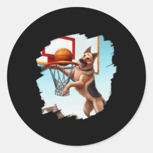 Adesivo Cachorro De german shepherd Jogando De Basquete