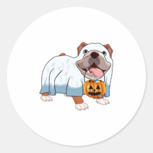 Adesivo Cachorro de Halloween do Bulldog Fantasma