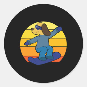Adesivo Cachorro De Inverno No Snowboard Para Mulheres