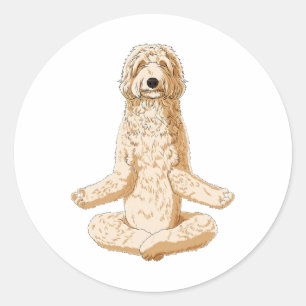 Adesivo Cachorro de Ioga Labradoodle