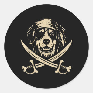 Adesivo Cachorro de Montanha Bernês Pirata Vintage Cruz de