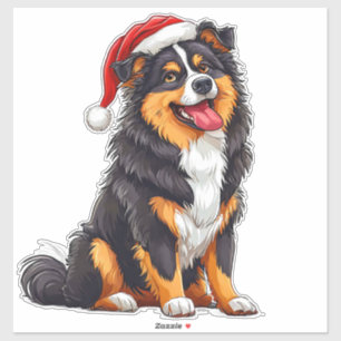 Adesivo Cachorro de Natal Adorável