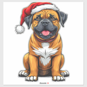 Adesivo Cachorro de Natal Adorável