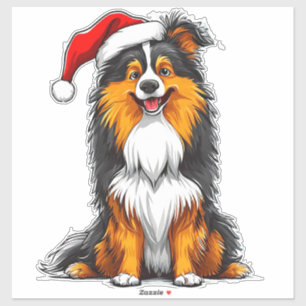 Adesivo Cachorro de Natal Adorável