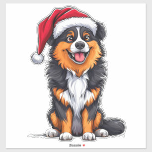 Adesivo Cachorro de Natal Adorável
