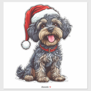 Adesivo Cachorro de Natal Adorável