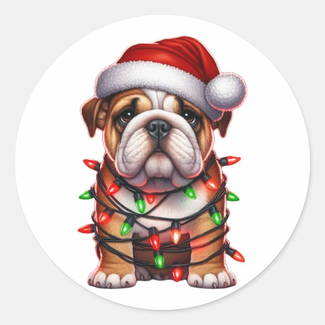 Adesivo Cachorro de Natal bonito (Frente)